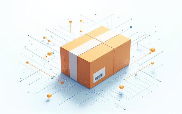 荷物を追跡中のイラスト、精密なロジスティクス